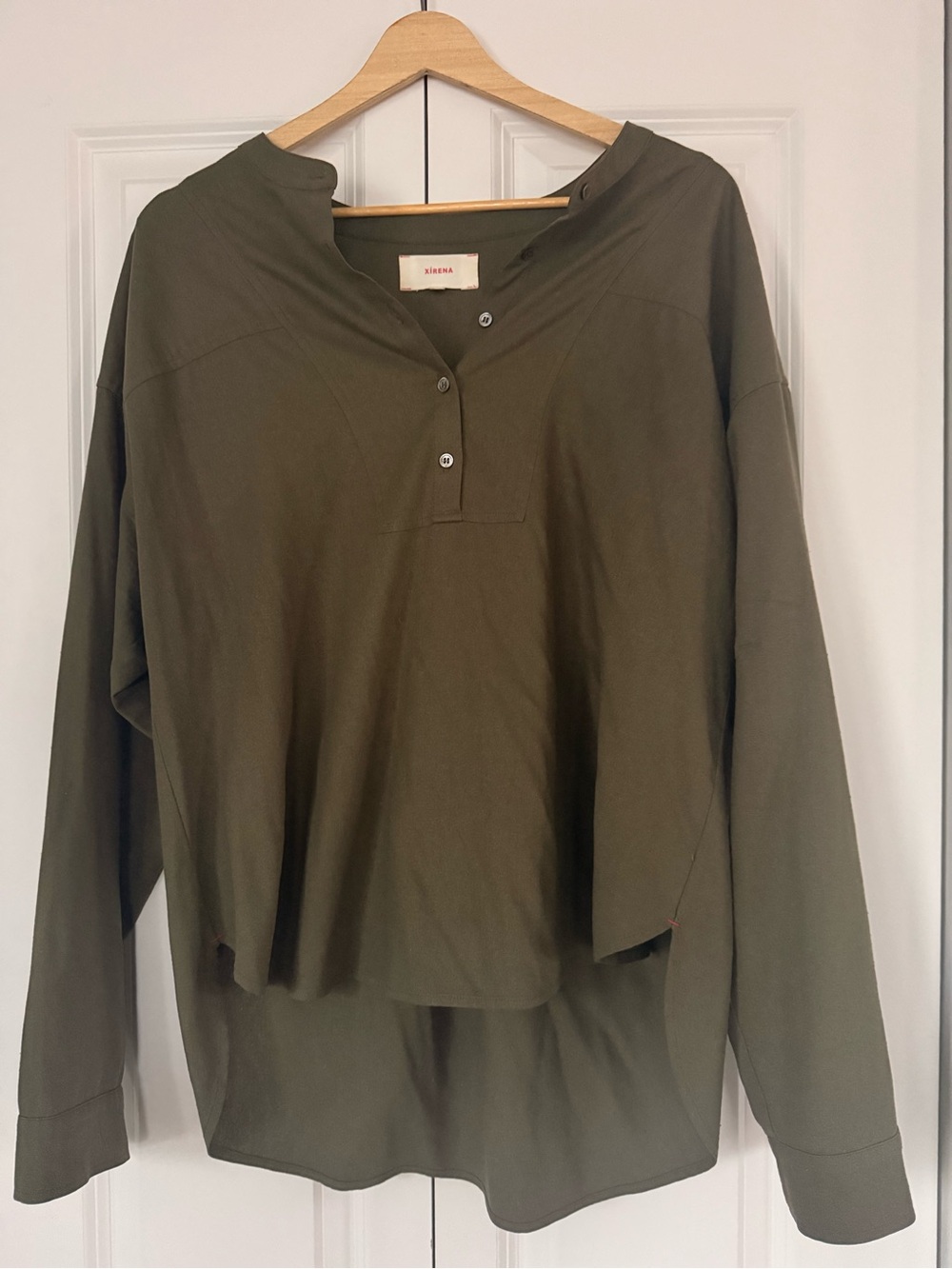 XiRENA Olive Green Long Sleeve Henley Top